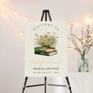 Next Chapter Book  Floral bridal Shower Welcome Foam Board