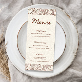 Next Chapter Floral Brown Bridal Shower Menu