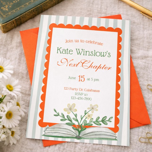 Next Chapter Graduation,  Book Theme Grad Invitation (Creator Uploaded)