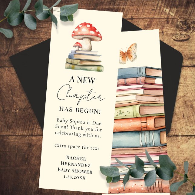 Next Chapter Mushroom Baby Shower Favor Bookmark (Creator Uploaded)