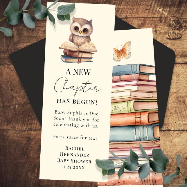 Next Chapter Owl Baby Shower Favor Bookmark (Creator Uploaded)