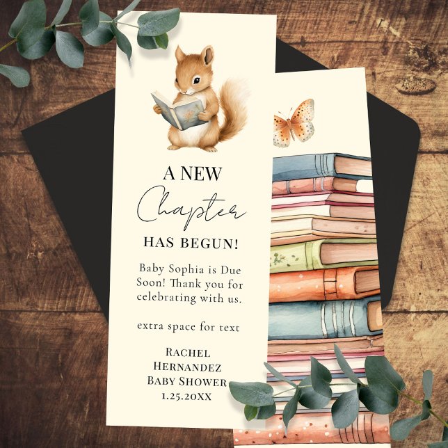 Next Chapter Squirrel Baby Shower Favor Bookmark (Creator Uploaded)