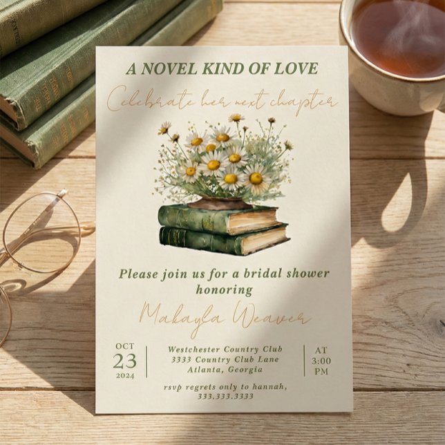 Next Chapter Storybook Lover Floral bridal shower Invitation (Creator Uploaded)