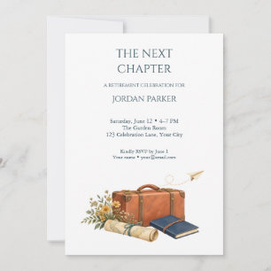Next Chapter Travel Retirement Party Invitation