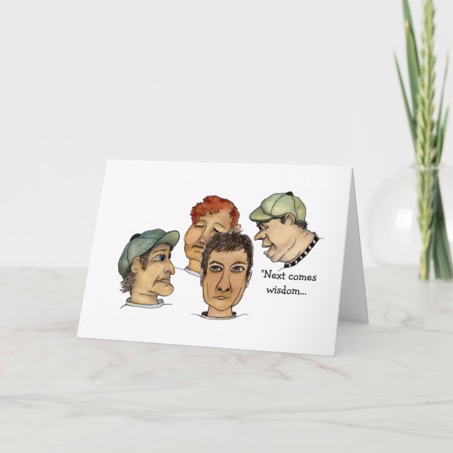 Next Comes Wisdom Funny Guy Card (Front)