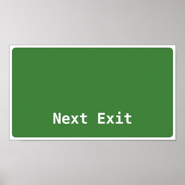 Next Exit Sign Template (Front)