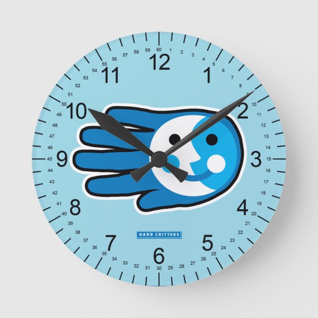 Next Full Blue Moon Smile Round Clock (Front)