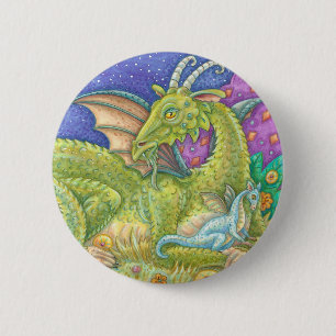 Next Generation Blue Baby Dragon Button Fantasy
