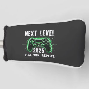 Next Level 2025 Play Win Repeat Funny Gaming Gamer Golf Head Cover
