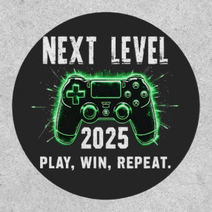 Next Level 2025 Play Win Repeat Funny Gaming Gamer Patch
