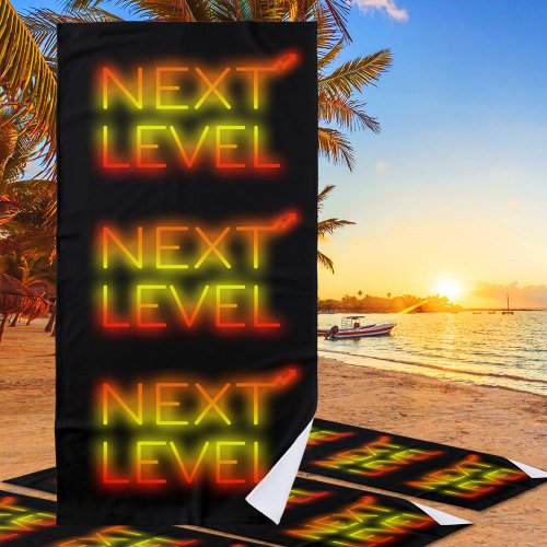Next Level Arizona Sunset Neon Black Beach Towel