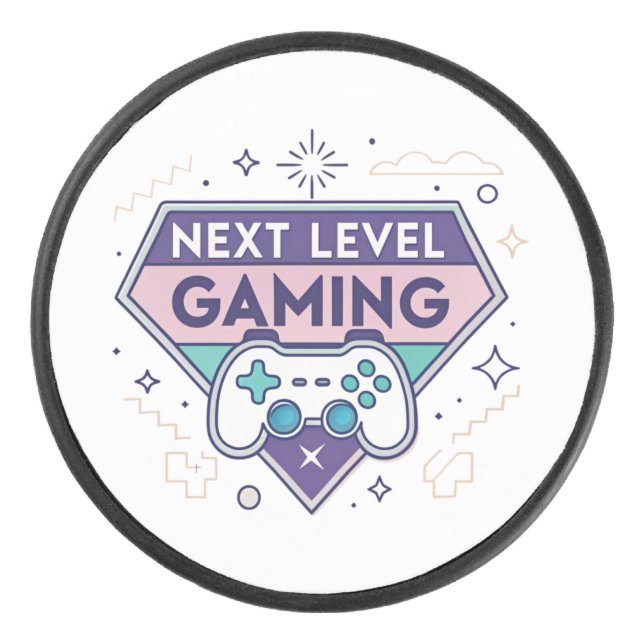Next Level Gaming Retro Controller Pastel Gamer Tr Hockey Puck (Front)