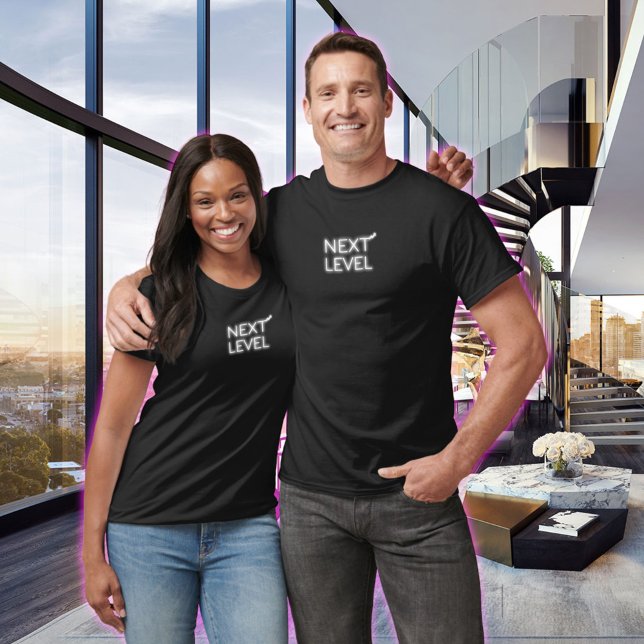 Next Level Small Centered White Neon Black T-Shirt (Creator Uploaded)