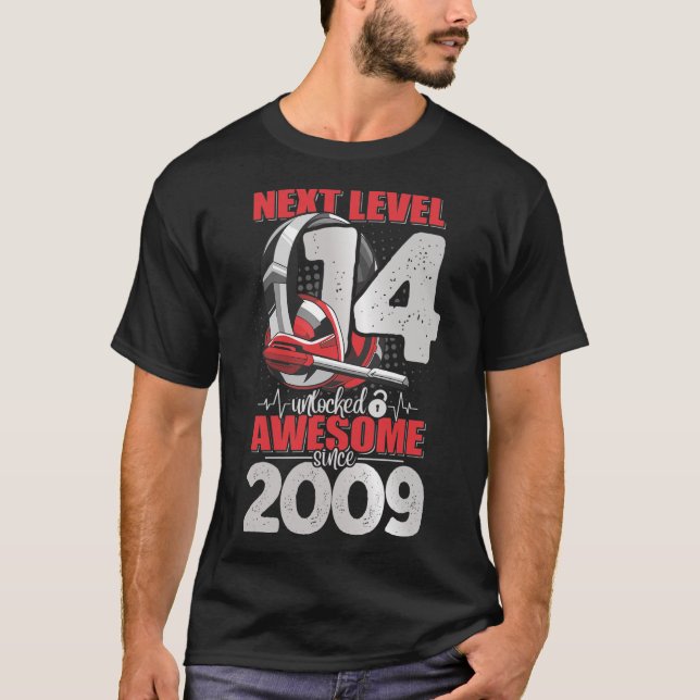 Next Level Unlocked 14 Year Old Boy 2009 Headset T-Shirt (Front)