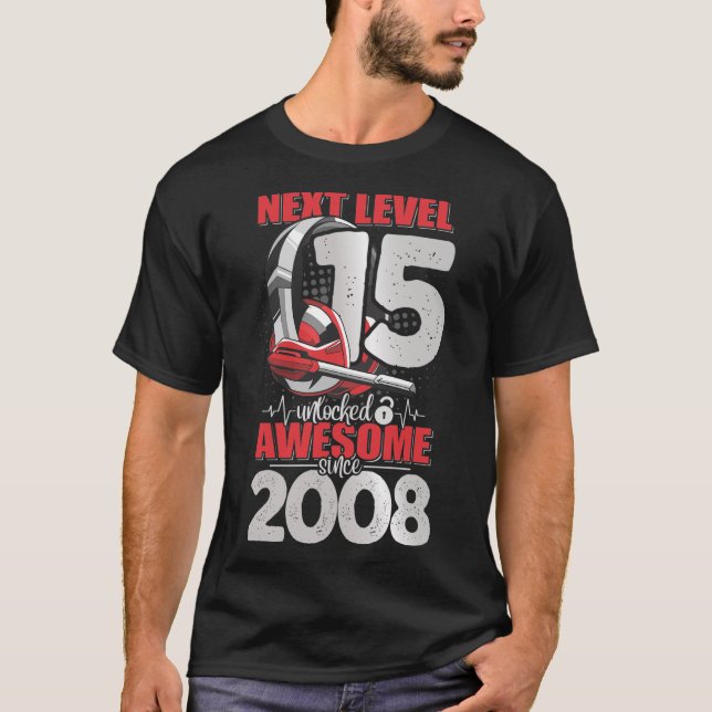 Next Level Unlocked 15 Year Old Boy 2008 Headset T-Shirt (Front)