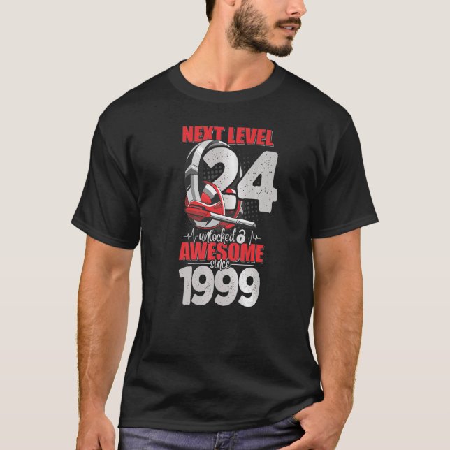 Next Level Unlocked 24 Year Old Boy 1999 Headset G T-Shirt (Front)