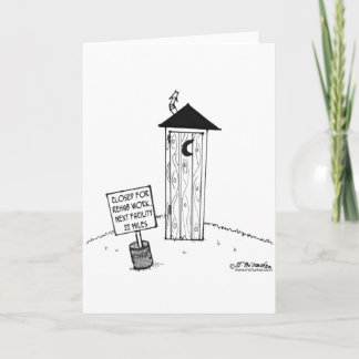Next Outhouse 22 Miles Outhouse Cartoon Card