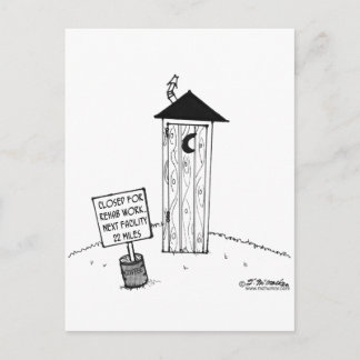 Next Outhouse 22 Miles Outhouse Cartoon Postcard