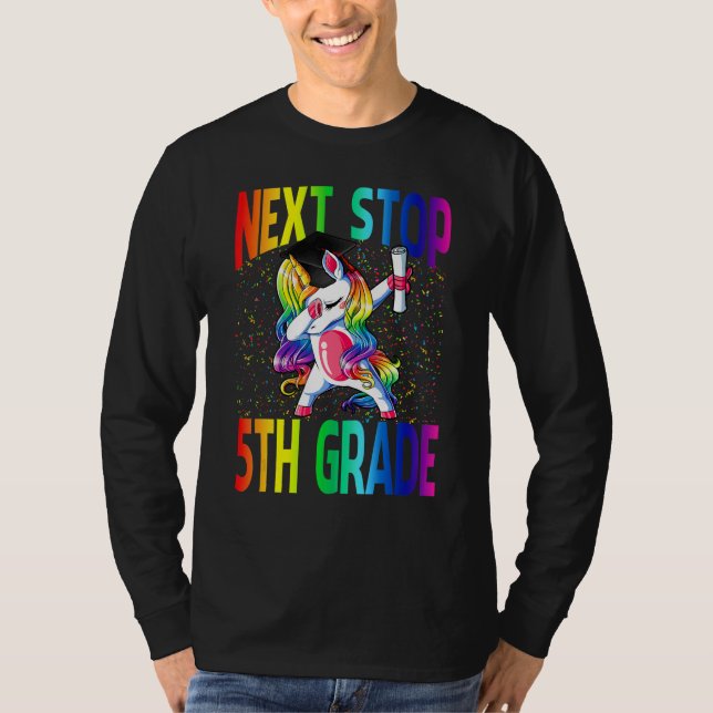Next Stop 5th Grade Graduation Unicorn T-Shirt (Front)