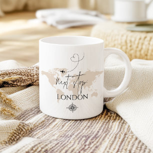 Next stop city/ country Wanderlust World Map Coffee Mug