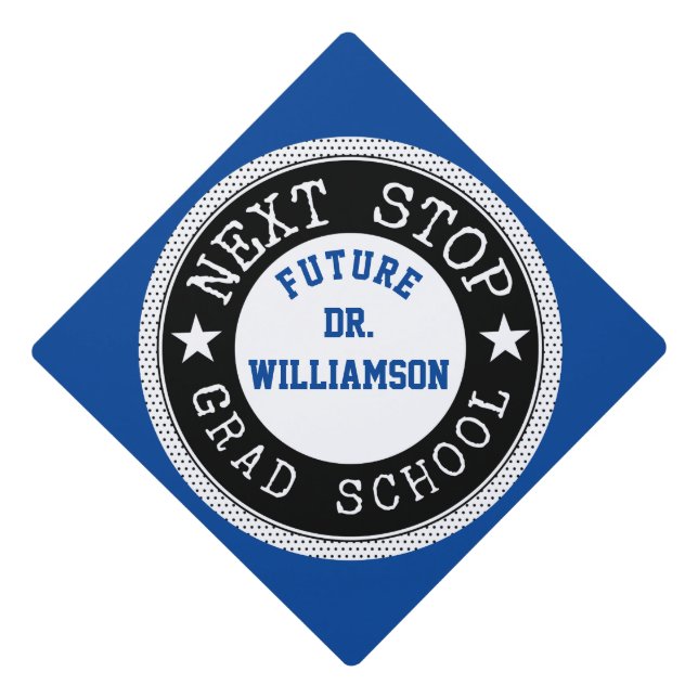 Next Stop Grad School Graduation Cap Topper (Front)