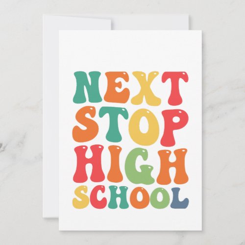 Next Stop High School Funny Groovy Graduation  Invitation