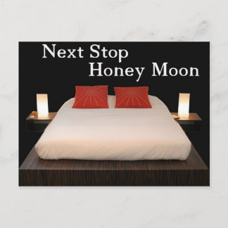 next stop, honey moon postcard