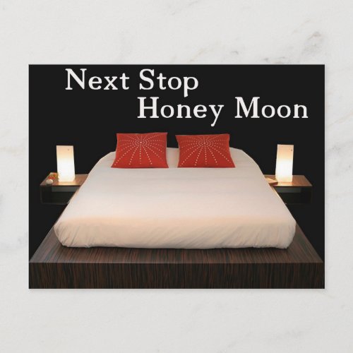 next stop honey moon postcard