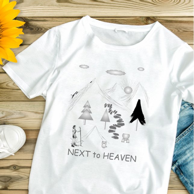 Next to Heaven Hiking Camper T-Shirt (Creator Uploaded)