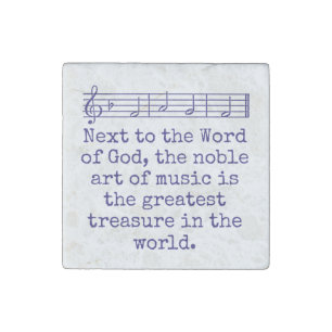 Next To The Word Of God - Music Quote  Stone Magnet