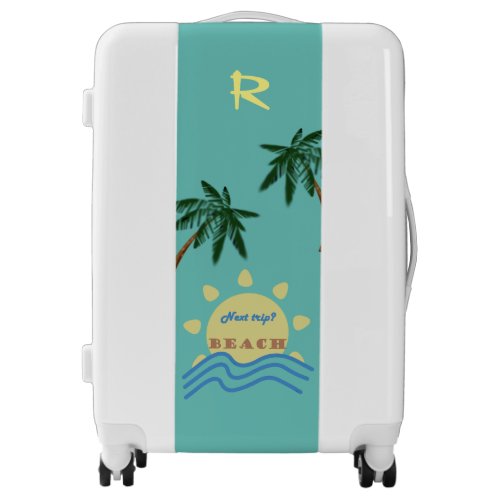 Next trip BeachPalmtreeSunWaveMint Luggage