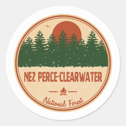 Nez Perce_Clearwater National Forest Classic Round Sticker
