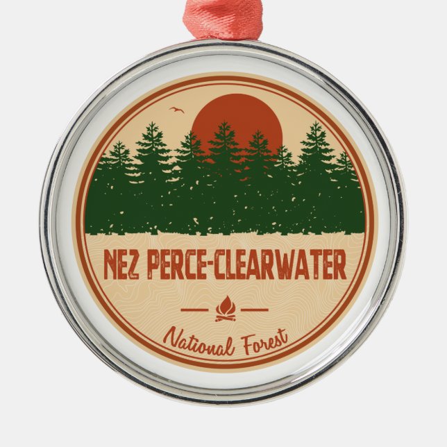 Nez Perce-Clearwater National Forest Metal Ornament (Front)