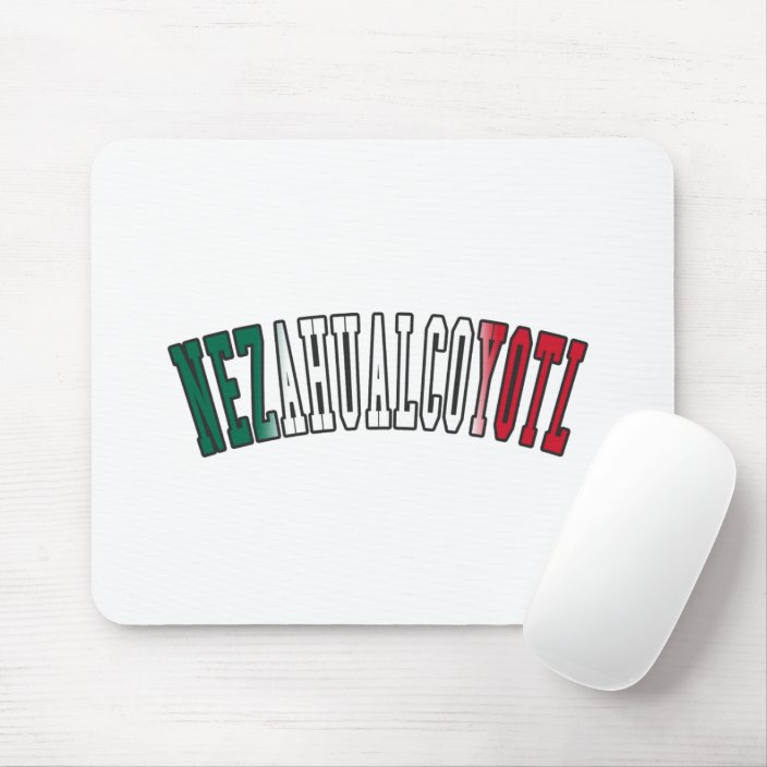 Nezahualcoyotl in Mexico National Flag Colors Mousepad