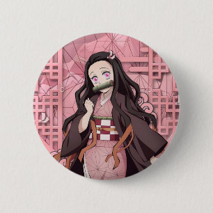 Nezuko Kamado brooch from the anime Demon Slayer. Button