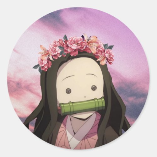 Nezuko Kimetsu no Jaiba Classic Round Sticker