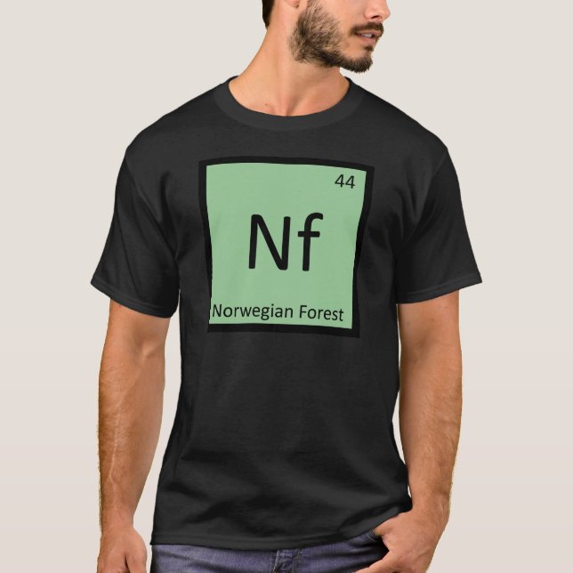Nf - Norwegian Forest Cat Chemistry Element Symbol T-Shirt (Front)