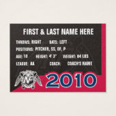 NFB 2010 Baseball Card (Back)