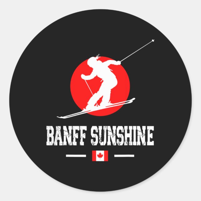 Nff Sunshine Canada Ski Resort Rocky Mountains Ski Classic Round Sticker (Front)