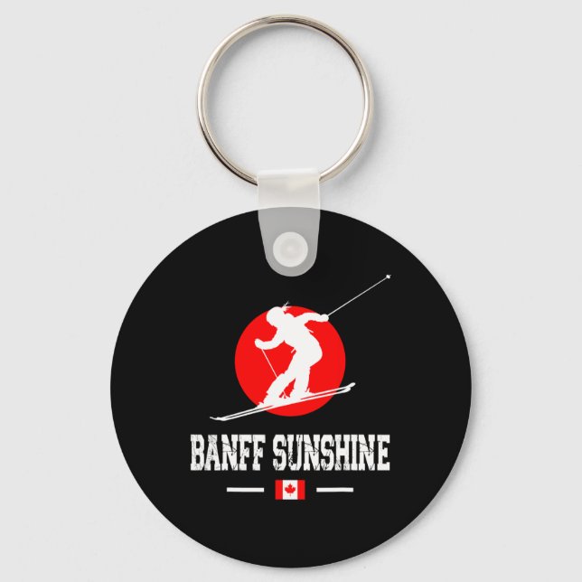 Nff Sunshine Canada Ski Resort Rocky Mountains Ski Keychain (Front)