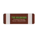 NFL American Football Bar Mitzvah Address Labels<br><div class="desc">Brown, green, and white American football Bar Mitzvah address labels. These American football Bar Mitzvah return address mailing labels feature a brown leather dimpled background that looks like the leather of a football that is paired with a white dimpled leather stripe. There is a sports style accent font used for...</div>