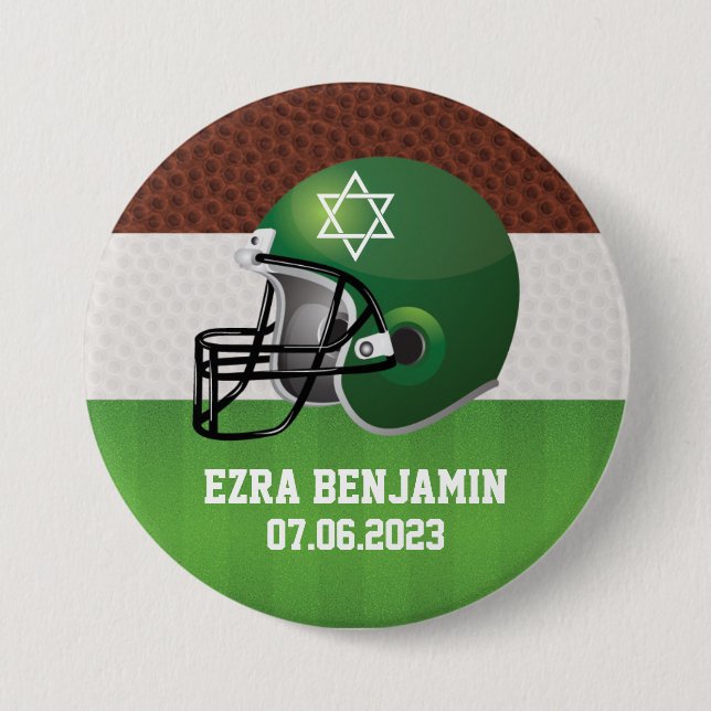NFL American Football Bar Mitzvah Button (Front)
