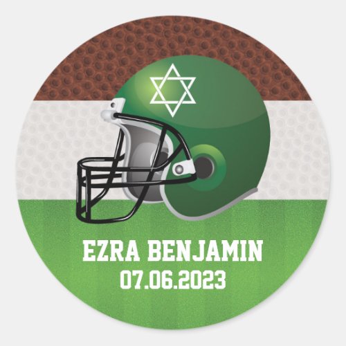 NFL American Football Bar Mitzvah Classic Round Sticker