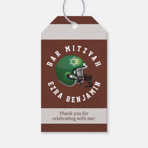 NFL American Football Bar Mitzvah Favor Tags