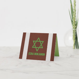 NFL Football Bar Mitzvah Folded Thank You Card