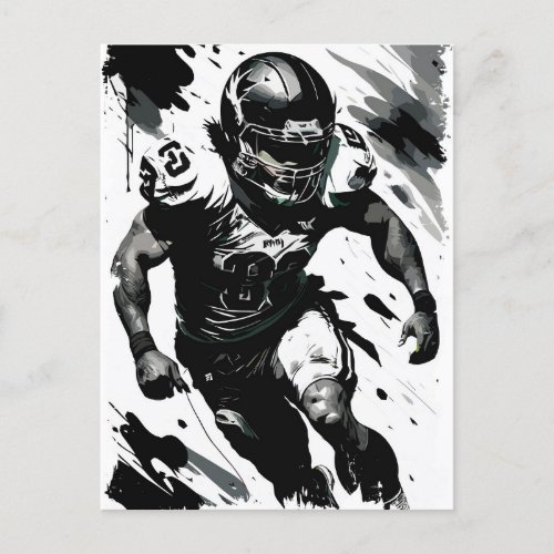 âœª NFL âœª Football Player Portrait â Abstract Vector Postcard