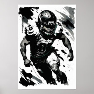 ✪ NFL ✪ Football Player Portrait ☛ Abstract Vector Poster