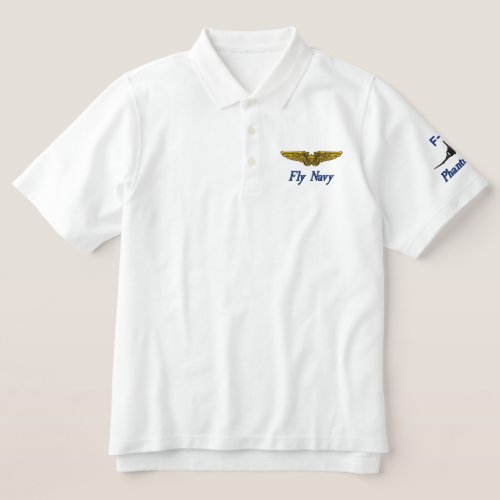 NFO Wings WF_4 and Fly Navy Embroidered Polo Shirt