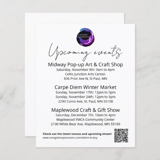 NFS Events Paper Sheet (Front/Back)