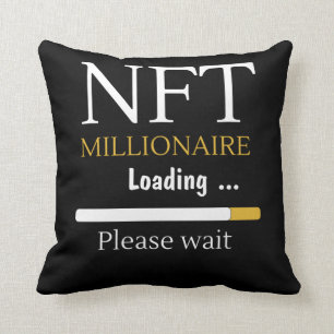NFT Millionaire Loading crypto currency trading Throw Pillow